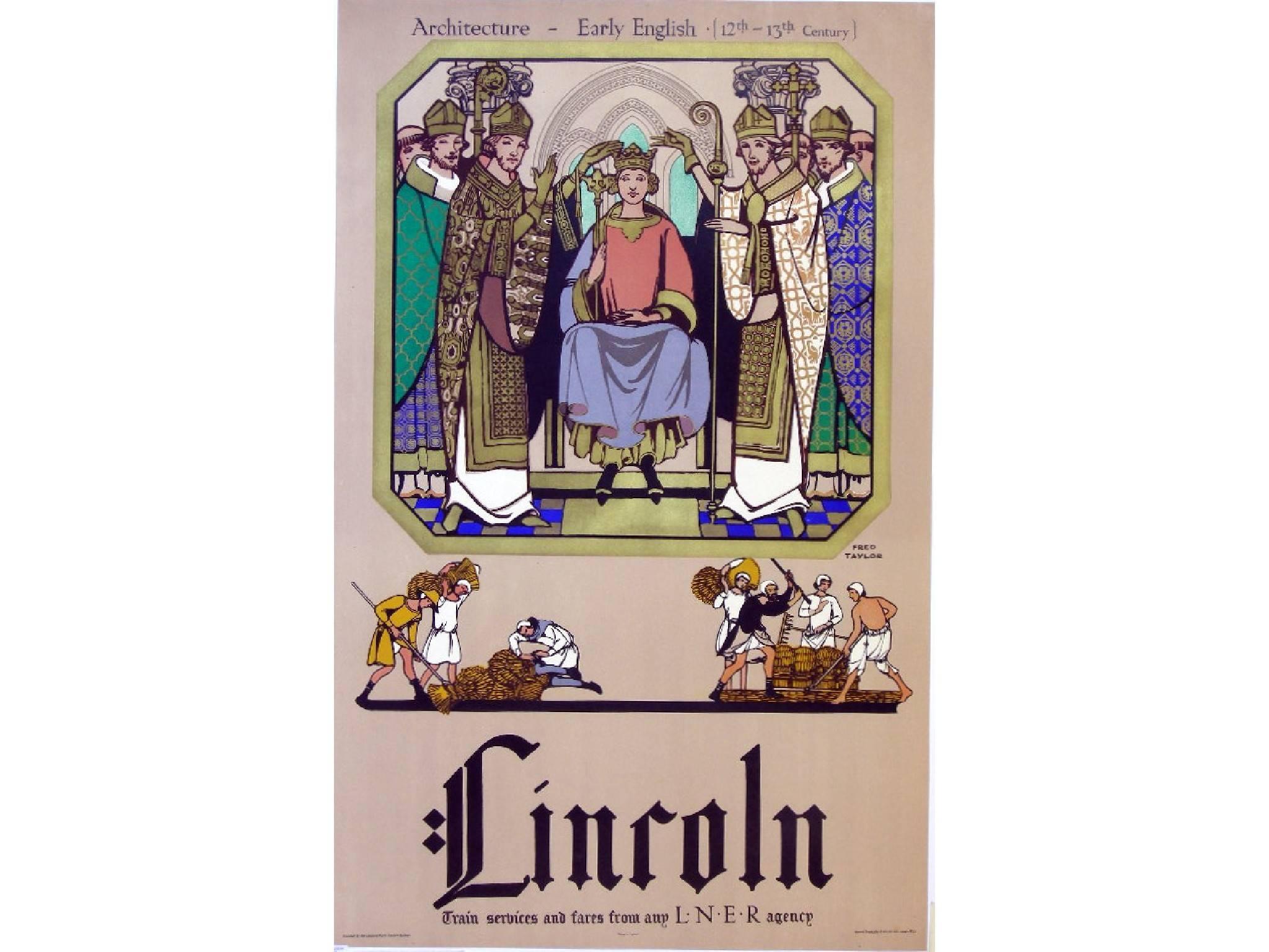 Fred Taylor Lincoln LNER Railway Poster 1930 - Early English Architecture