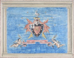 Edward Maufe Design for a Carpet for St John's College Oxford watercolour