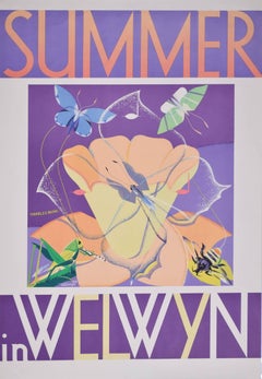 Affiche originale de Charles Paine : Summer in Welwyn - publicité des maisons new-yorkaises