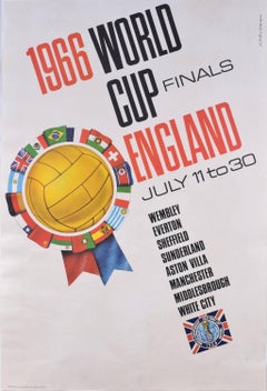 Vintage Carvosso 1966 Football World Cup England Poster