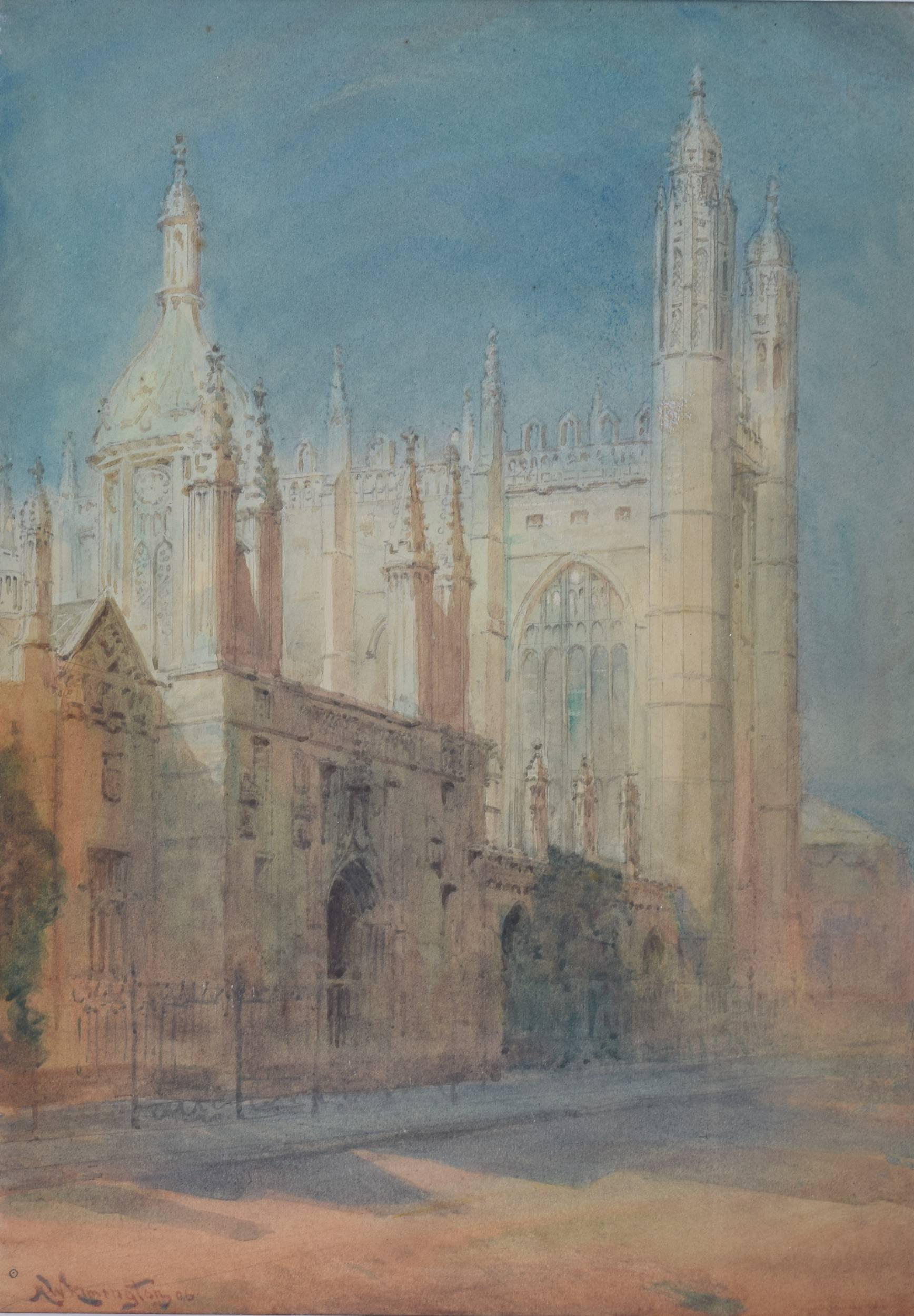 Alexander Wallace Rimington King’s College, Cambridge Chapel 1906 watercolour