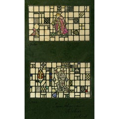 Sir Percivale and a Knight - Arthurian Stained Glass Window Design For TW Camm