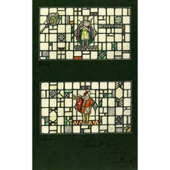 King Arthur and a Herald - Arthurian Stained Glass Window Design For TW Camm