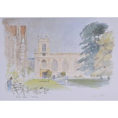 Hugh Casson Trinity College Oxford signed limited edition print c. 1980