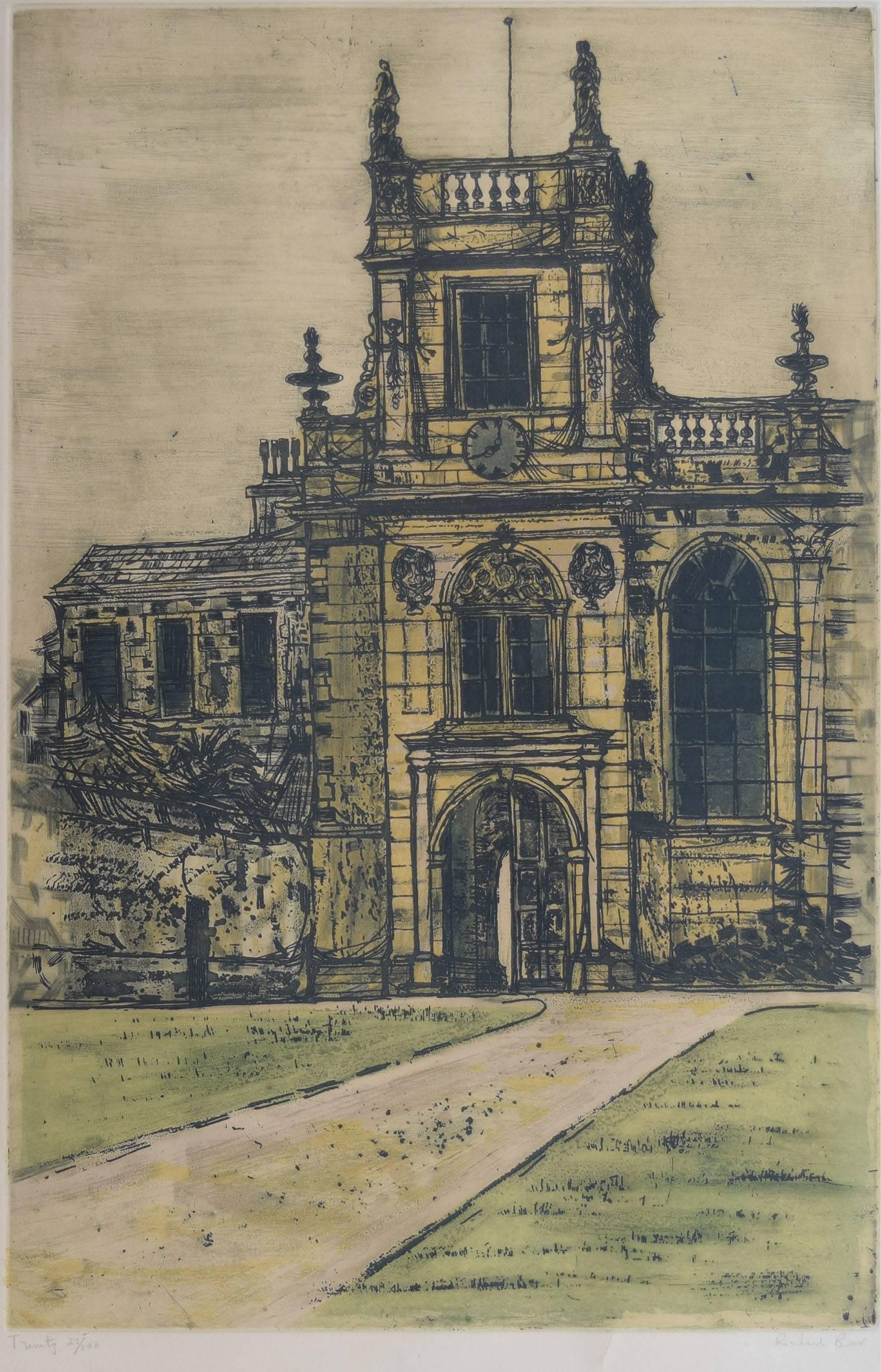 Trinity College, Oxford etching by Richard Beer Modern British Art