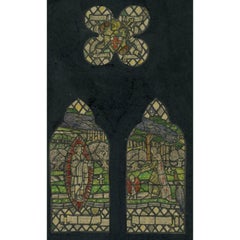 Arthurian British Stained Glass Window Design II c. 1900 TW Camm - King Arthur