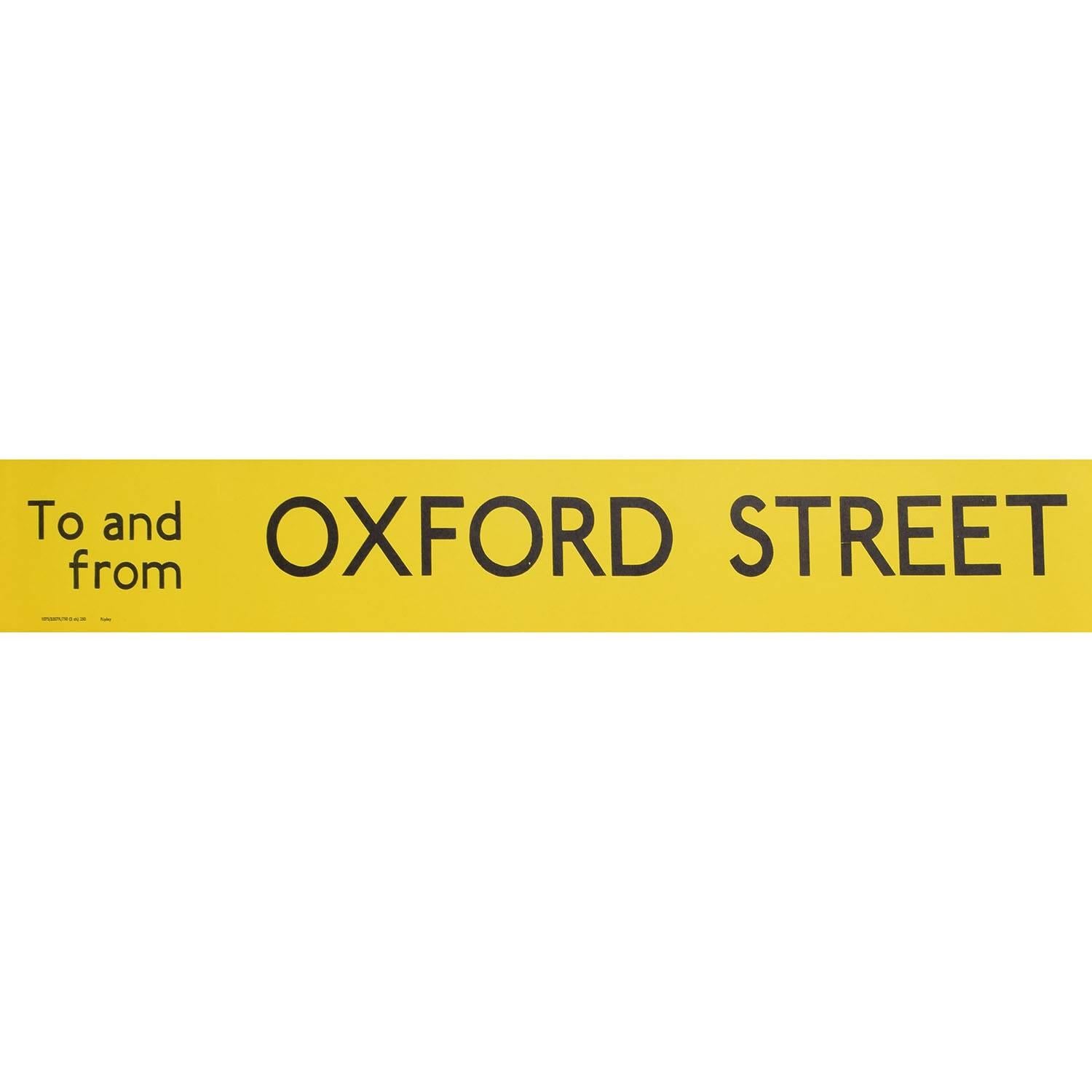 Unknown Print - Oxford Street, London England Routemaster or RT Bus sign c. 1970