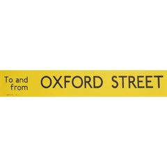 Vintage Oxford Street, London England Routemaster or RT Bus sign c. 1970