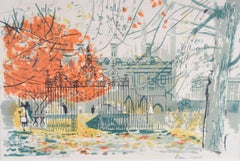 Edwin La Dell Clare Gate Cambridge Signed Lithograph print Modern British Art