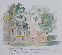 Hugh Casson Jesus College Cambridge watercolour