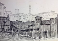 Christopher Hughes: View of Siena - 1930s drawing