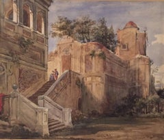 Joseph Nash Ruins of an Italian Villa Watercolour