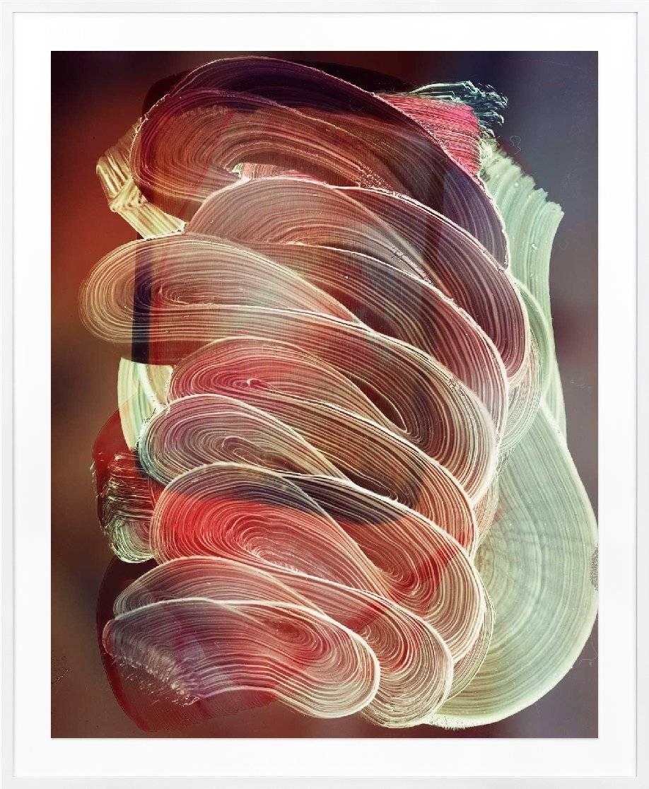 Wil's unusual source material includes 4 x 5 inch photographic negatives or slides, which he painstakingly manipulates to acheive atmospheric depth. He then overlays colorful dancing forms that are rhythmic exercises in abstraction.

Wil Murray left