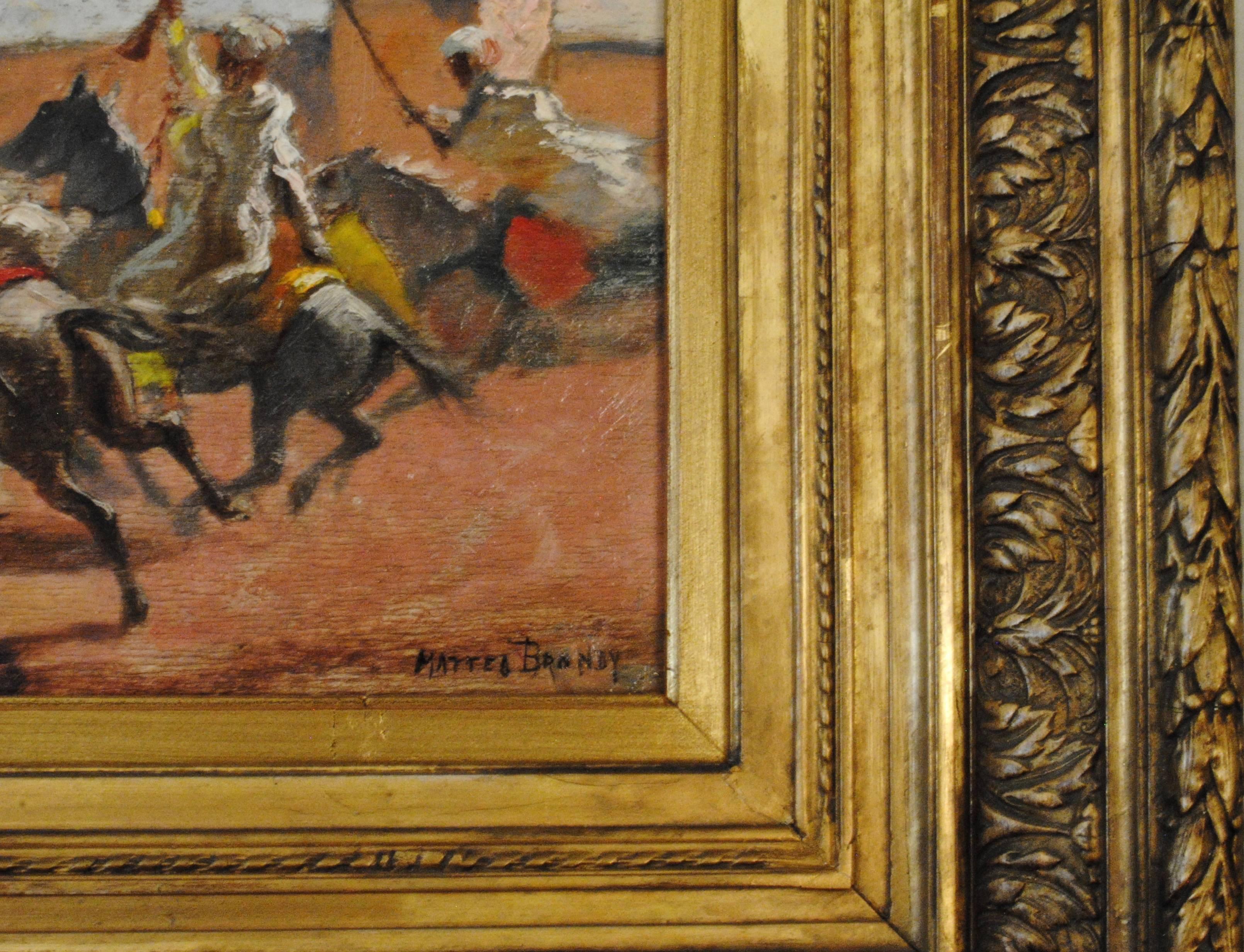 Cavaliers arabes aux murs de Marrakech (Arab Horsemen at the Walls of Marrakech) - Other Art Style Painting by Mattéo Brondy