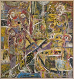 "Tiferet"  Peinture expressionniste mexicaine abstraite expressionniste technique mixte huile sur linoléum 