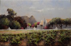 Farmhouse in South Africa, African Landscape Oil Painting