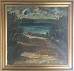 Path to Water, Mid-century Impasto Oil Landscape Painting