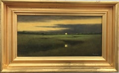 Across the Marsh, Tonalism- Oil Landscape Painting