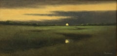 Across the Marsh, Tonalism- Oil Landscape Painting