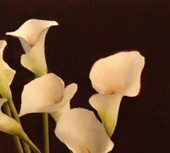 Calla Lilies in Amber Glass, Still Life Oil Painting