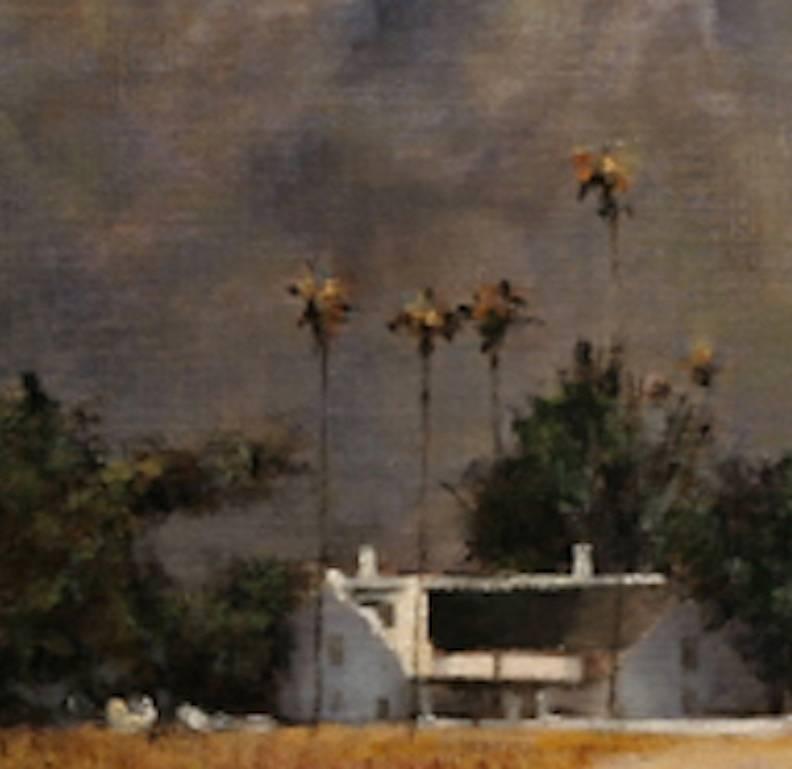 Franschhoek-Vineyard, Südafrika – Öl-Landschaftsgemälde – Painting von Gary Korlin