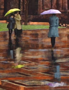 Rainy Day in Boston, Oil Landscape Painting