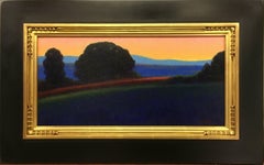 Sunset Over the Hills, Oil Landscape Painting