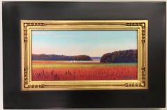 Autumn Sailing, Oil Marsh Landscape Painting