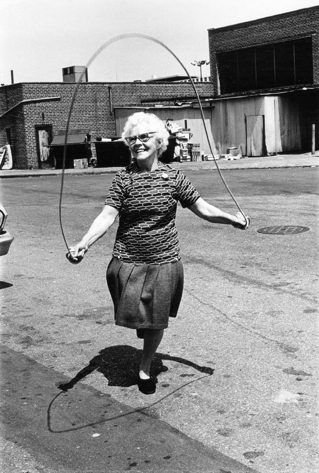 Arlene Gottfried Black and White Photograph - Isabel Croft Jumping Rope, Brooklyn