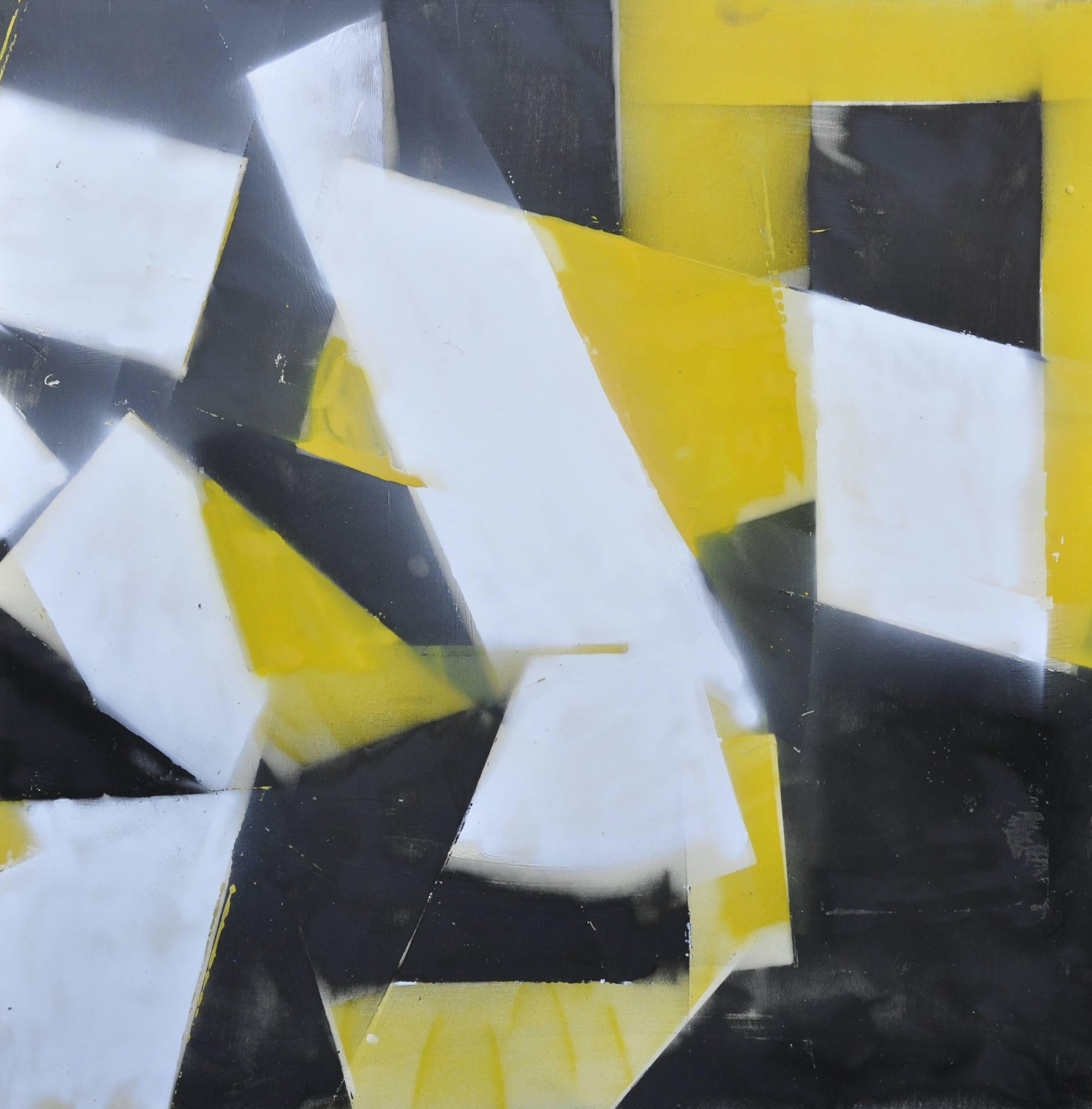 Abstract Painting di Kevin Brewerton - Broad, pittura a olio su pannello di Wood
