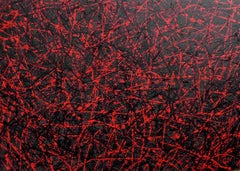 Black Grey Red, Acrylic Painting on Canvas