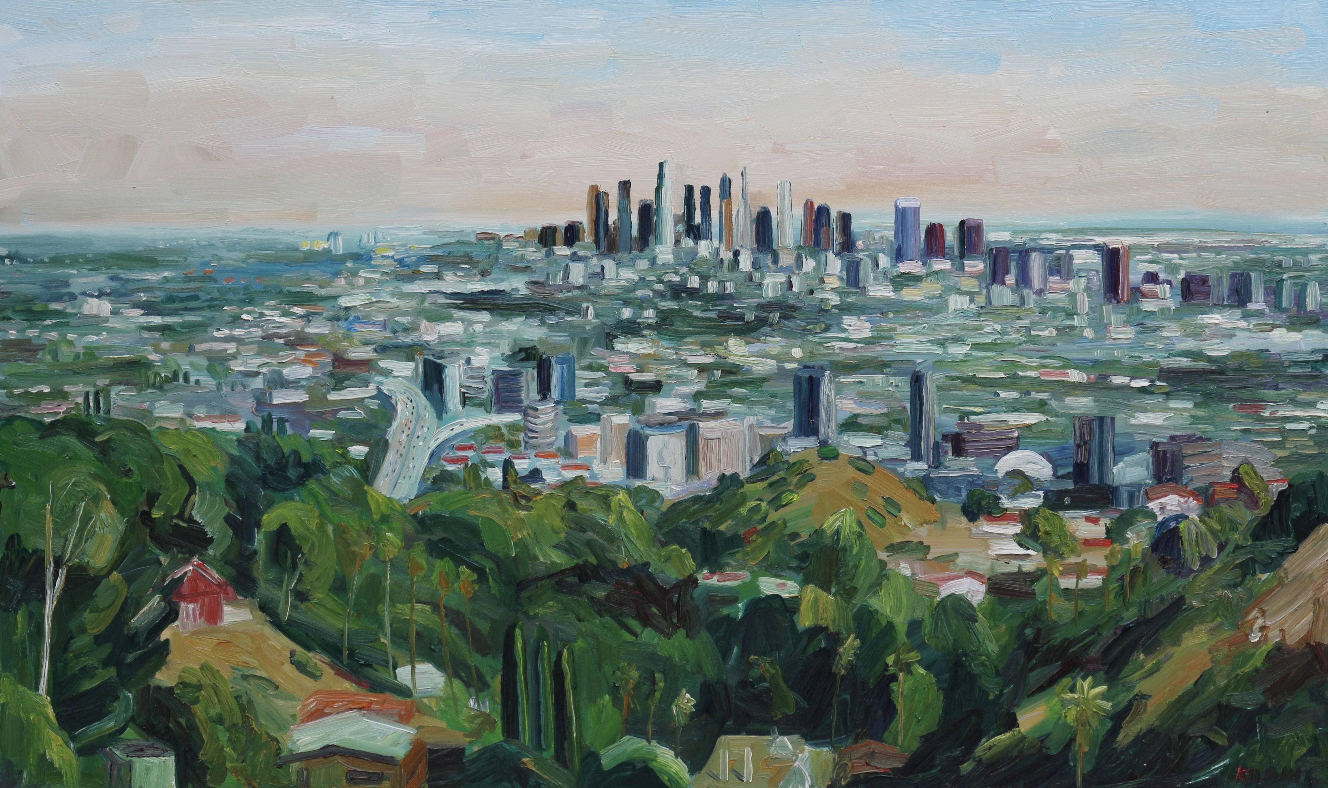 John Kilduff Landscape Painting - Mulholland View, Oil Painting On Canvas