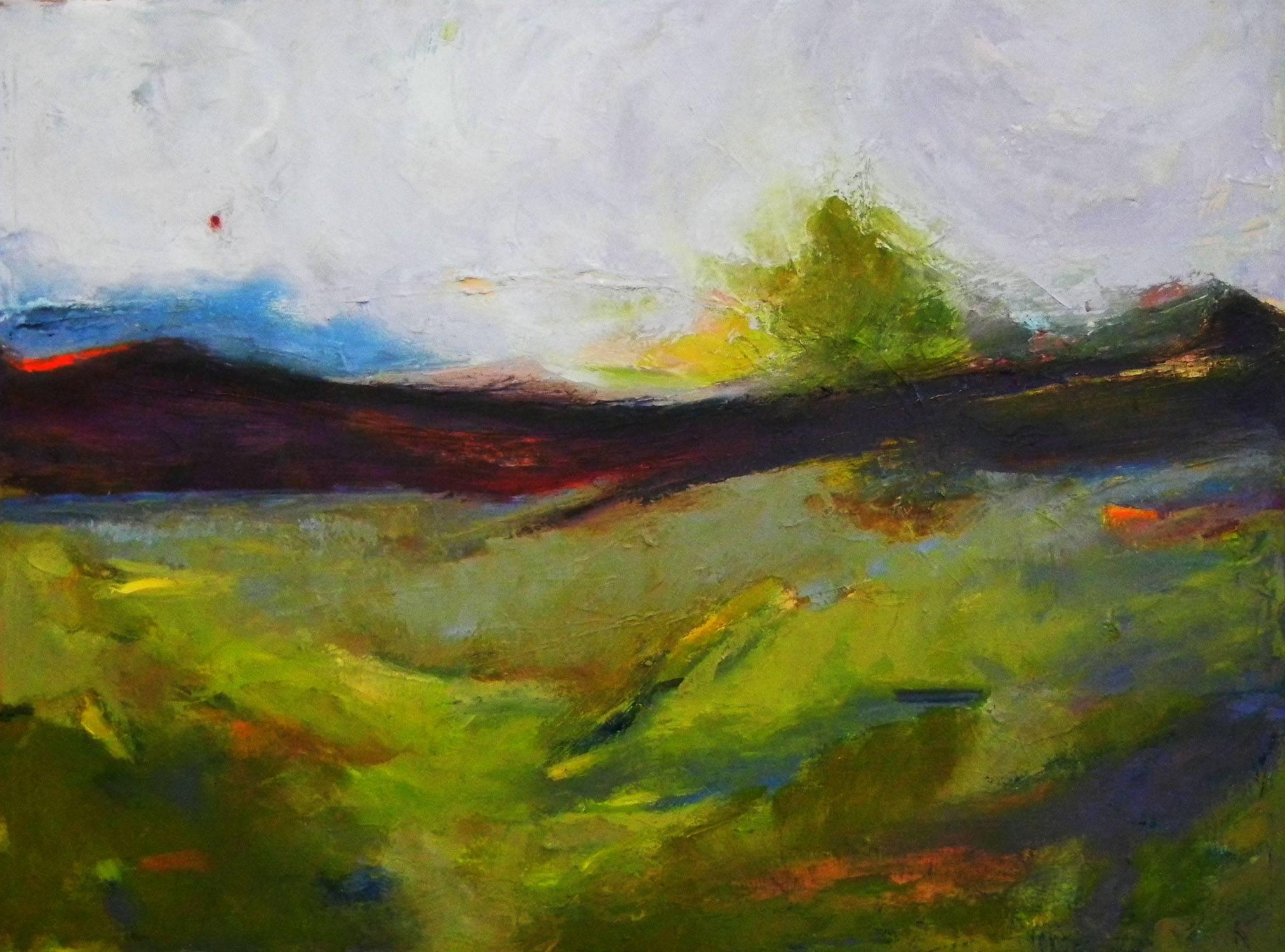 Rebecca Klementovich Landscape Painting - Mountain Foothills, Oil Painting on Canvas