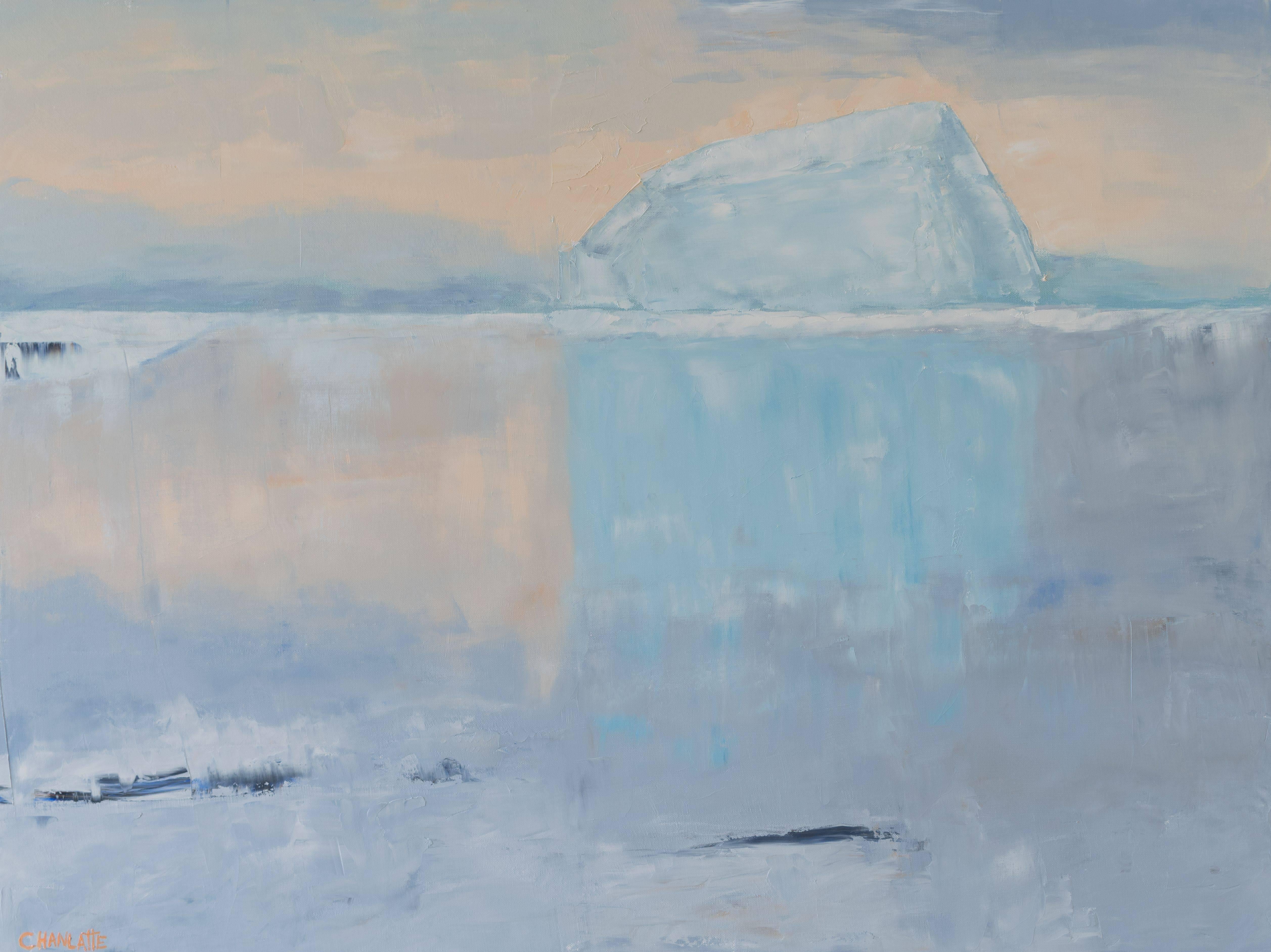 Landscape Painting di Marino Chanlatte - Iceberg, Oceano 55, Pittura ad olio su tela