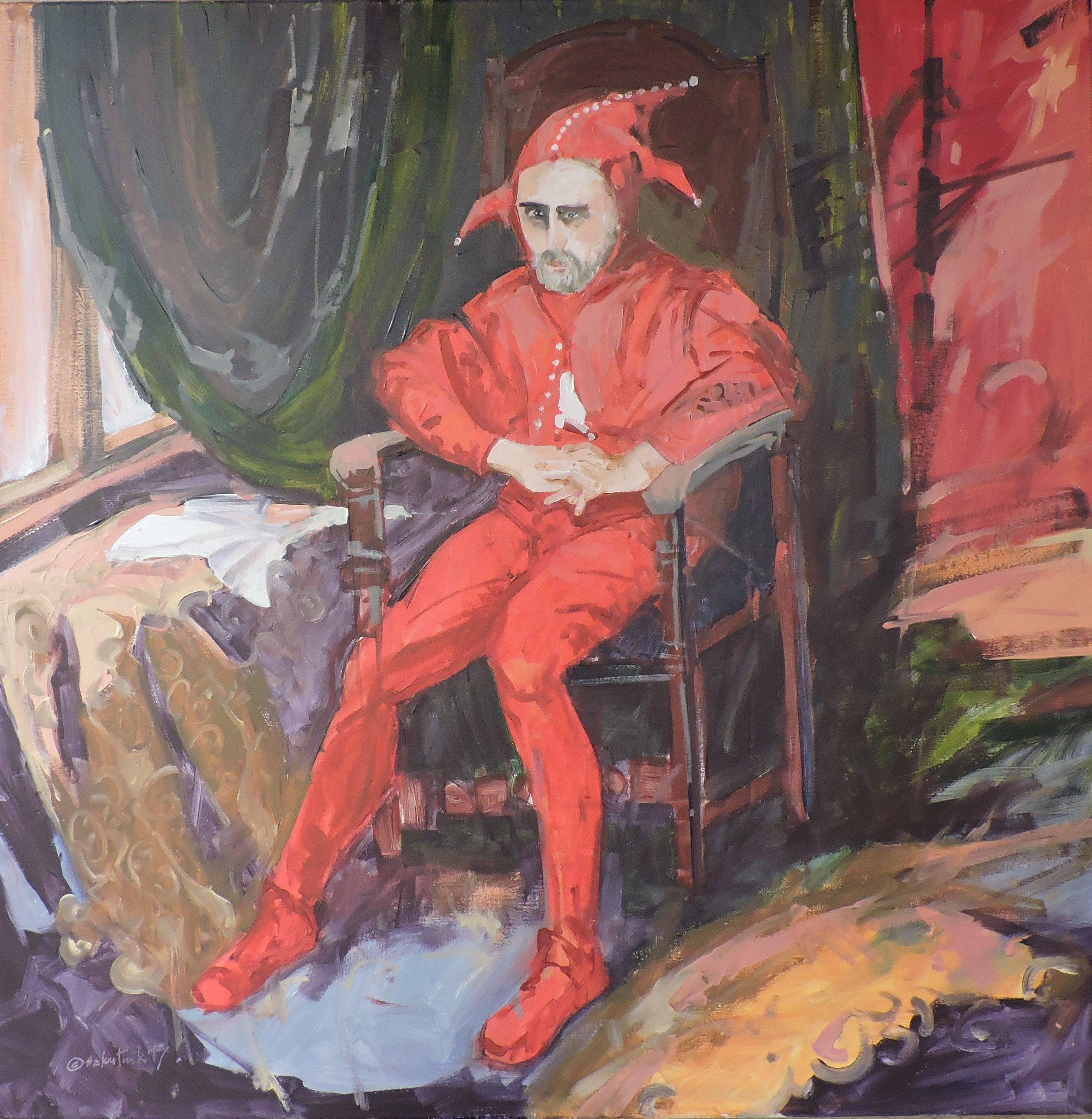Richard Szkutnik Portrait Painting - Stanczyk, Oil Painting