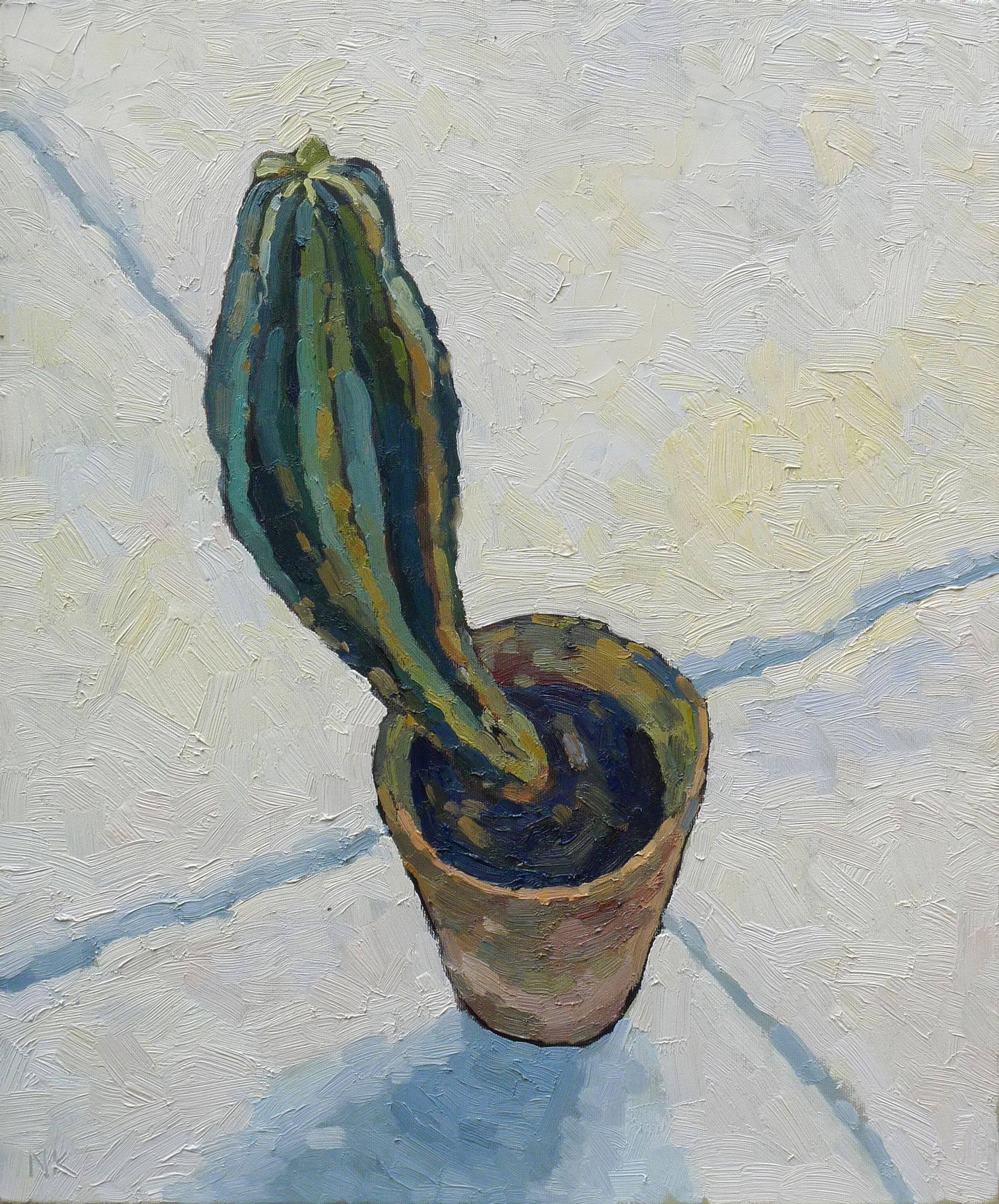 Nikolai Kraneis Still-Life Painting - Cactus, Oil Painting on Canvas