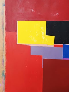 Rote Komposition IV, Gemälde, Acryl auf Papier