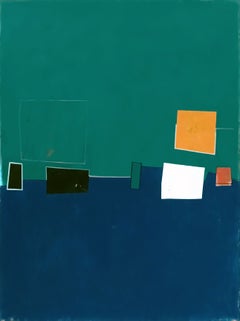 Green and blue composition III, Painting, Acrylic on Paper