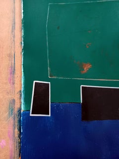 Green and blue composition III, Painting, Acrylic on Paper