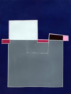 Composición azul y gris II, Pintura, acrílico sobre papel
