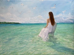 „Sitting Nowhere“, Gemälde, Öl auf Leinwand