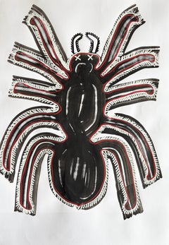 Scary Spider, Painting, Acrylic on Paper