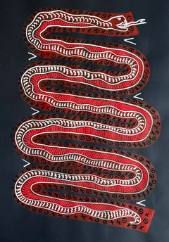Scary Snake, Painting, Acrylic on Paper