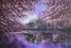 Spring Blossom By Moonlight, Painting, Acrylic on Canvas