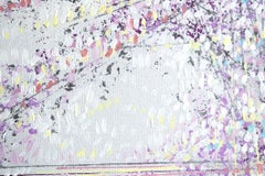 Fiori di lillà in primavera, dipinto, acrilico su tela
