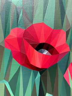 CONVERSATION OF TWO POPPIES, Painting, Acrylic on Canvas