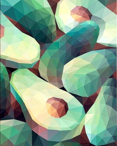 AVOCADO GEOMETRICO, Dipinto, Acrilico su tela