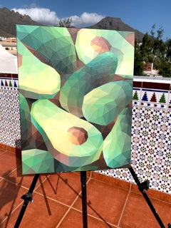 AVOCADO GEOMETRICO, Dipinto, Acrilico su tela
