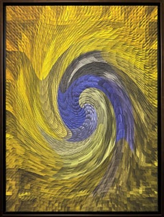 La mano del geometra 2, tecnica mista su tela