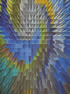 La mano del geometra 1, tecnica mista su tela